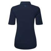 FootJoy Half Sleeve Ruched Lisle - dames golf poloshirt (marineblauw)